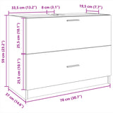 Sink Cabinet White 78x37x59 cm Engineered Wood 848115