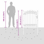 Fence Gate with Spikes Grey 150 x 100 cm Powder-coated steel 42008989