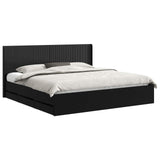 Bed Frame with Storage and Headboard Black 180 x 200 cm 3413924