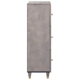 Highboard Grey and Gold 40 x 33 x 110 cm Solid Mango Wood 4018801