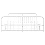 Bed Frame White Steel 200x200 cm Bed Frame Rectangular 352652