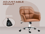 Faux Leather Tub Office Chair, with Wheels - Brown T3398P344687
