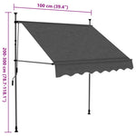 ZNTS Manual Retractable Awning with LED 100 cm Anthracite 145862