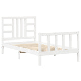 Bed Frame without Mattress White 100x200 cm Solid Wood Pine 3191962