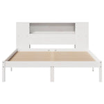 ZNTS Bookcase Bed without Mattress White 135x190 cm Double Solid Wood Pine 3321535