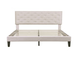 4ft6 Double Upholstered Velvet Bed Frame, with Adjustable Button-Tufted & Riveted Headboard, Velvet N652P179786W