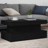 Coffee Table with LED Lights Black Oak 90x50x40 cm 862256