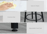 Three-Piece Marble-Effect Bar Table Set - White/Black T3398P329533