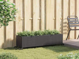 Garden Planter with Wheels and 3 Pots Black 107x32x38 cm Poly Rattan 366419