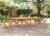 4 Piece Folding Garden Chairs Dark Grey Fabric 3208913