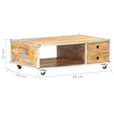 Coffee Table 89x59x33 cm Solid Rough Mango Wood 323408