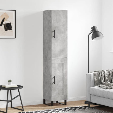 Highboard Concrete Grey 34.5x34x180 cm Engineered Wood 3199133