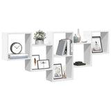 Wall Shelf White 159x18x66 cm Engineered Wood 853299