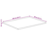 Table Top 100x80x3.8 cm Live Edge Solid Wood Mango 370796