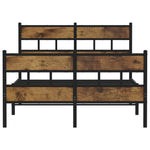Metal Bed Frame without Mattress Smoked Oak 120x190 cm Small Double 4017068