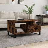 Coffee Table Smoked Oak 90x49x45 cm Engineered Wood 831033