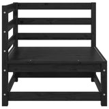 3 Piece Garden Lounge Set Black Solid Wood Pine 805704