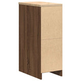 Garage Storage Cabinet Brown Oak 30x51x85 cm Solid Wood Pine 860559