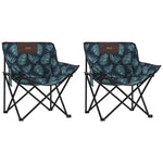 Camping Chairs with Pocket Foldable 2 pcs Leave Print 366555
