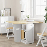Butterfly Dining Table Foldable Corona White Solid Wood Pine 4013435