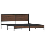 Metal Bed Frame without Mattress Brown Oak 180x200 cm Super King 3301405