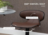 Adjustable Swivel Bar Stools Set of 2, Barstools with Footrest and Backrest, Steel Frame Gas Lift, T3398P343071