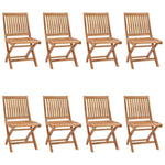 ZNTS Folding Garden Chairs 8 pcs Solid Teak Wood 3072806