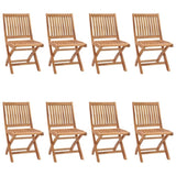 ZNTS Folding Garden Chairs 8 pcs Solid Teak Wood 3072806