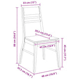 Dining Chairs 2 pcs White 43 x 54 x 89 cm Solid Rubber Wood 42020442