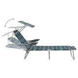 Outdoor Sunbed Leaf print Steel frame One size Foldable 310338