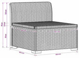 1-Seater Garden Sofa Rattan Look PP Anthracite 8011776