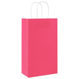 Paper Bags 250 pcs with Handles Pink 21x11x36 cm 4101673