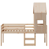 High Sleeper Bed without Mattress 90x190 cm Single Solid Wood Pine 3282016