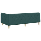 Corner Bed Frame with Headboard Dark Green 90 x 200 cm Fabric 42016573