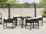 Garden Dining Set 5 pcs Black Poly Rattan 3380713