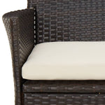 7 Piece Garden Dining Set with Cushions Brown Poly Rattan 3187445