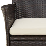 7 Piece Garden Dining Set with Cushions Brown Poly Rattan 3187445