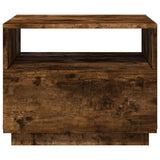 Coffee Table with LED Lights Smoked Oak 50x49x40 cm 839830