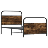 Bed Frame Without Mattress 100x190 cm Smoked Oak Engineered Wood 4100221