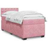 Box Spring Bed with Mattress Pink 90x200 cm Velvet 3286215