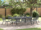 Garden Dining Set 11 pcs Anthracite Powder-coated Steel 3378828
