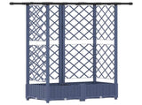 Raised Bed with Trellis and Roof Grey 124 x 40 x 123 cm PP 42032569