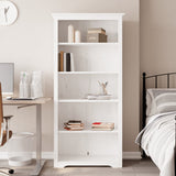 Bookcase BODO White 80x38x180 cm Solid Wood Pine 5-Tier 355080