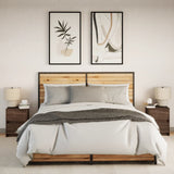 Bedside Cabinets with LED Lights 2 pcs Brown Oak Engineered Wood 852046