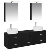 Bathroom Furniture Set 5 pcs Black Oak 3406872