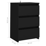 ZNTS Bed Cabinet Black 40x35x62.5 cm Engineered Wood 806213