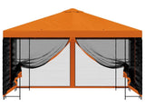Garden Gazebo with Sidewalls 3 x 3 m Orange Polyester and Steel 900345