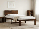 Single Bed Frame with Headboard ROSTOCK Dark Brown 90 x 200 cm 903329