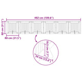 Foldable Dog Gate with Stands 6 pcs Grey Sonoma 482 cm 892088
