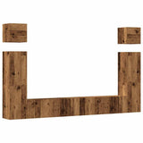 6 Piece TV Cabinet Set Wall-mounted Old Wood Engineered Wood 3329141